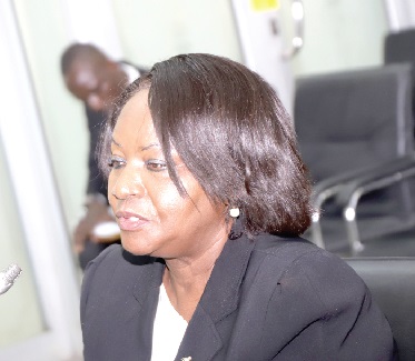  Justice  Barbara Frances Ackah-Yensu, Justice designate to the Supreme Court, answering questions  at the vetting. Picture: GABRIEL AHIABOR